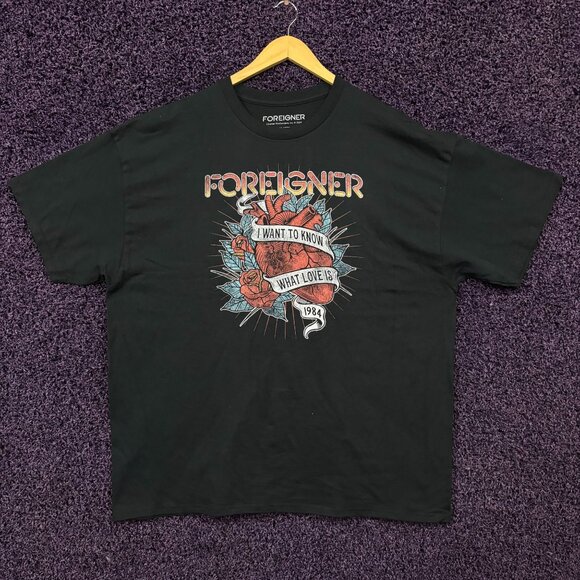 Foreigner I Want To Know What Love Is Heart Rose T-Shirt XXL - Picture 1 of 4